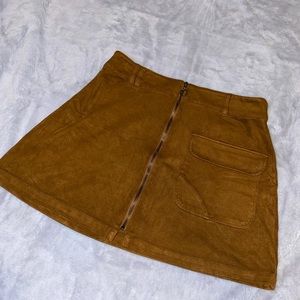 Faux suede mini skirt